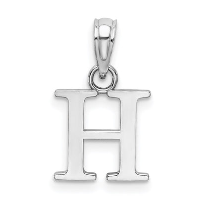 10K Weißgold 10K Poliert H Block Initiale Charm