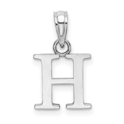 10K Weißgold 10K Poliert H Block Initiale Charm