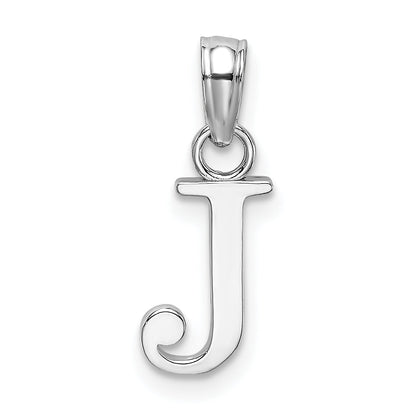 10K Weißgold 10K Poliert J Block Initiale Charm