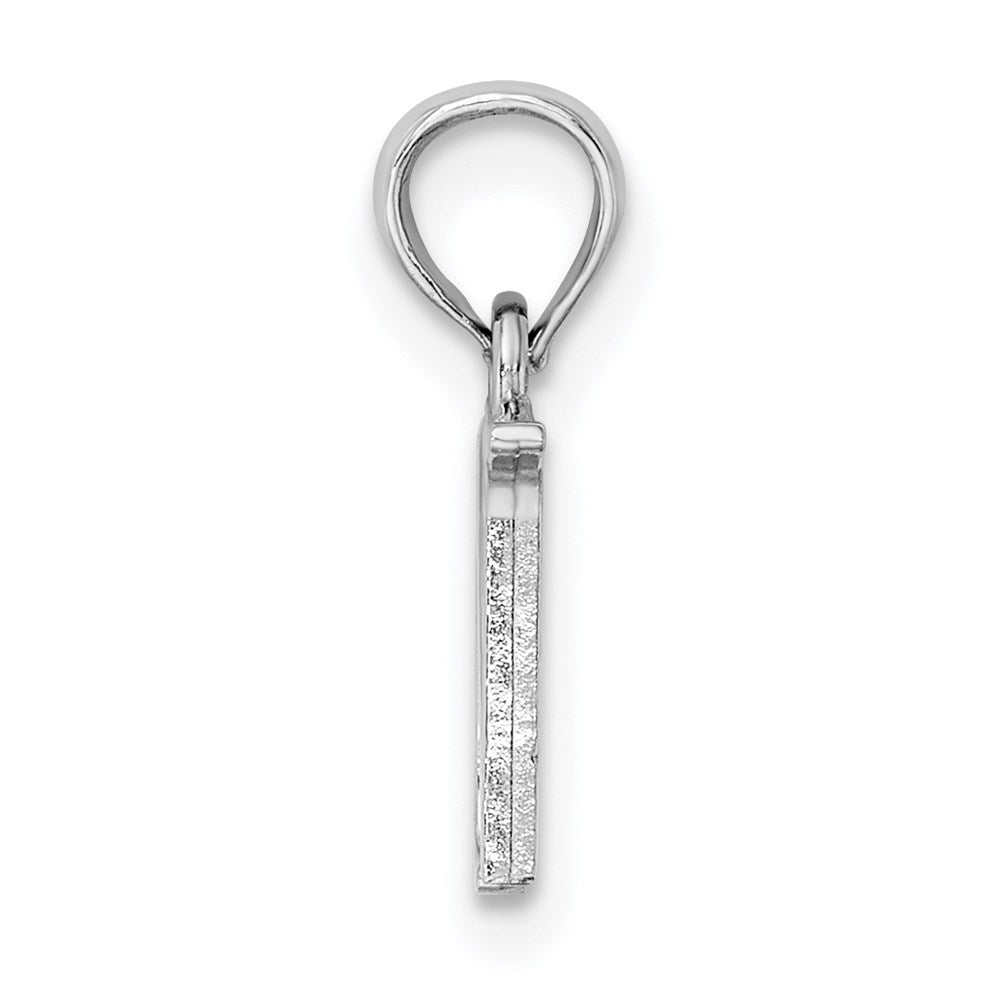 10K Weißgold 10K Poliert N Block Initiale Charm