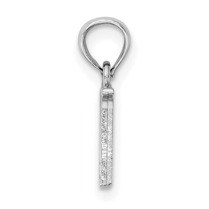 10K Weißgold 10K Poliert N Block Initiale Charm