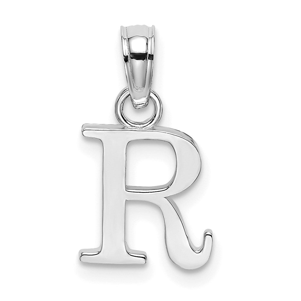 10K Weißgold 10K Poliert R Block Initiale Charm
