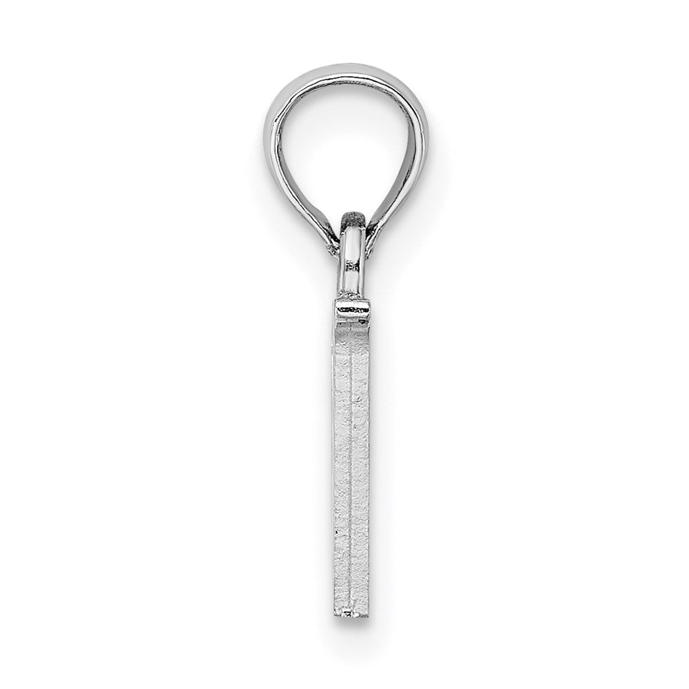 10K Weißgold Poliert V Block Initiale Charm