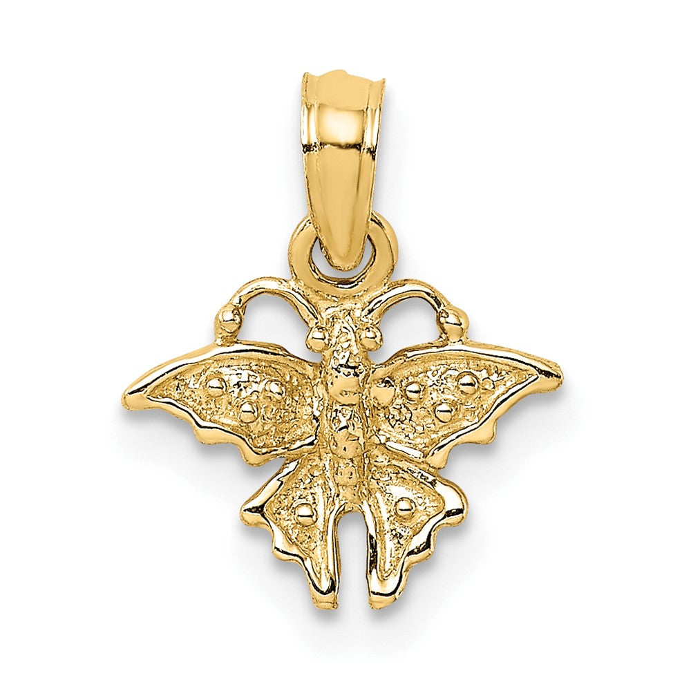 10K Gelbgold 10K Strukturiert Mini Schmetterling Charm