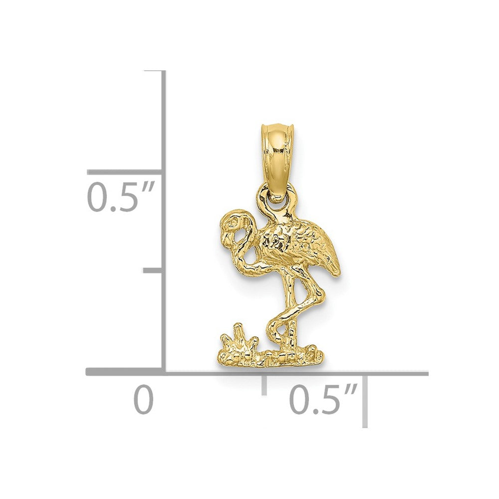 10K Gelbgold 10K Mini Flamingo Charm