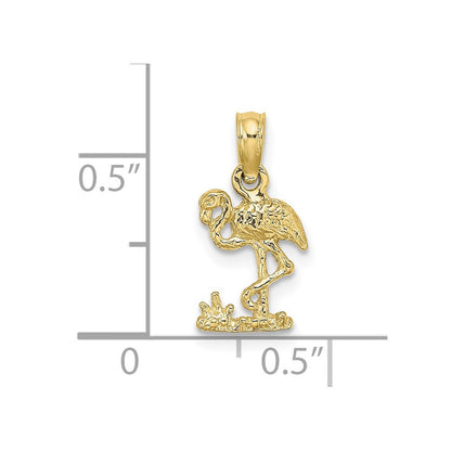 10K Gelbgold 10K Mini Flamingo Charm