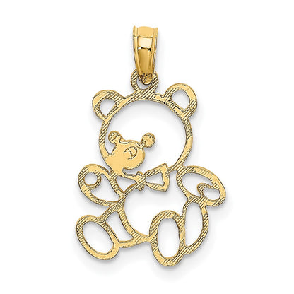 10K Gelbgold 10K Ausgeschnitten Teddy Bär Charm