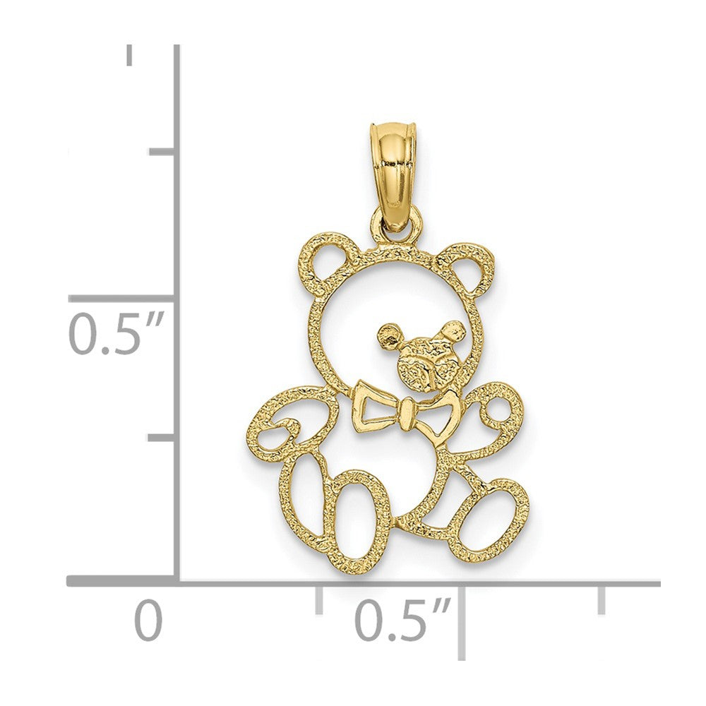10K Gelbgold 10K Ausgeschnitten Teddy Bär Charm