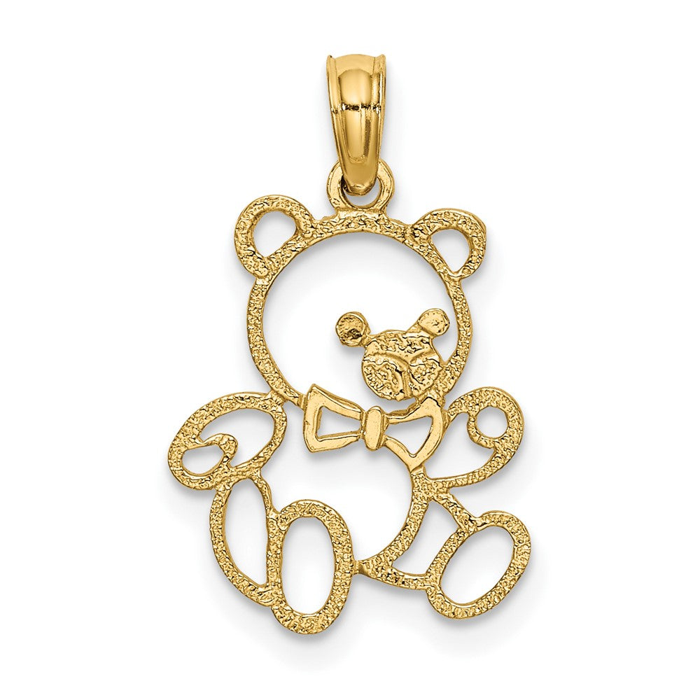 10K Gelbgold 10K Ausgeschnitten Teddy Bär Charm
