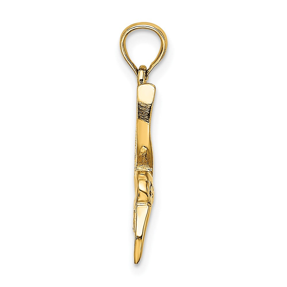 10K Gelbgold 10K Strukturiert Hummingbird Flying Charm