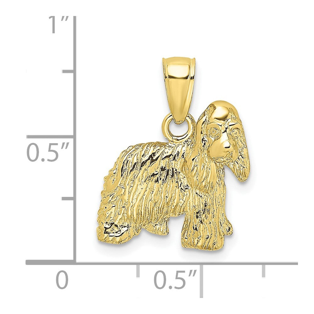 10K Gelbgold 10K 2-d Cocker Spaniel Hund Charm