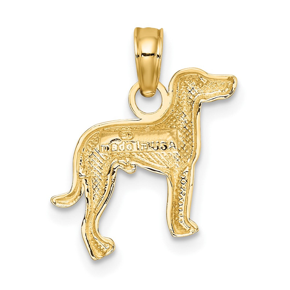 10K Gelbgold 10K 2-d Greyhound Hund Charm