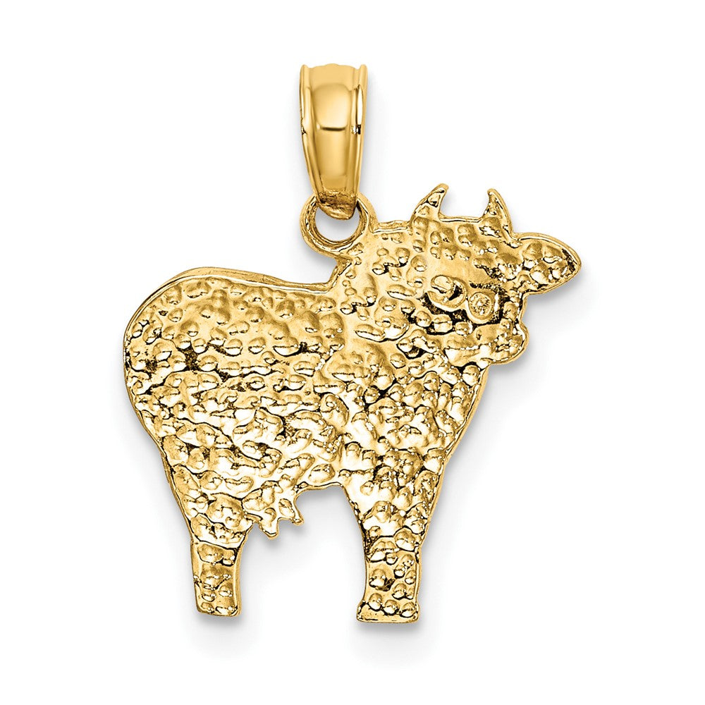 10K Gelbgold 10K 2-d Poliert Playful Cow Charm