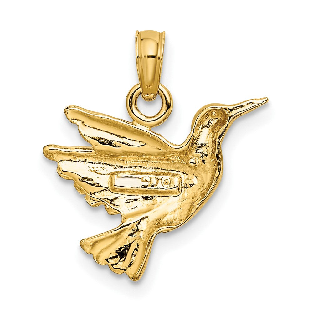 10K Gelbgold 10K Graviert Hummingbird Charm