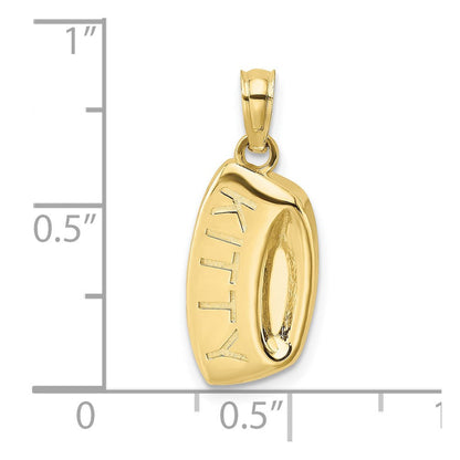10K Gelbgold 10K Kitty Bowl Charm