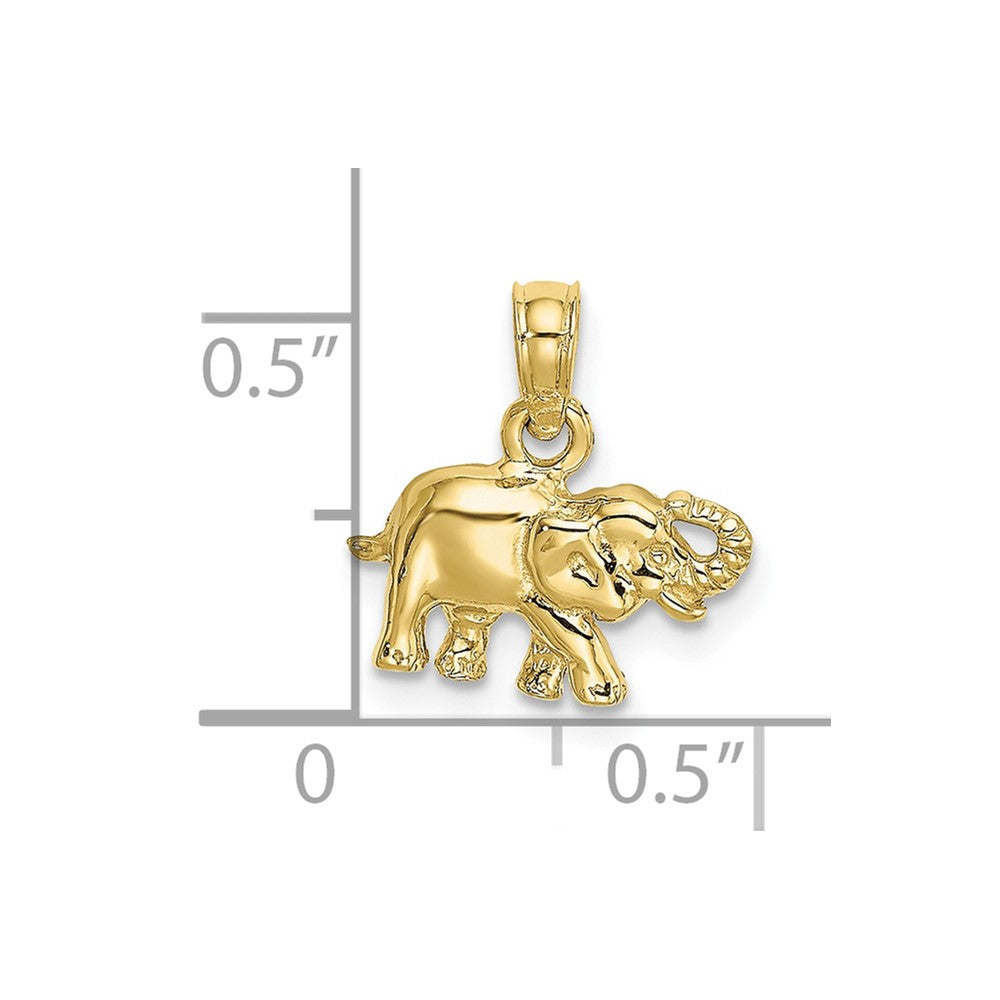 10K Gelbgold 10K Poliert Klein Elefant Charm