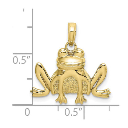 10K Gelbgold 10K Strukturiert Sitting Frosch Charm