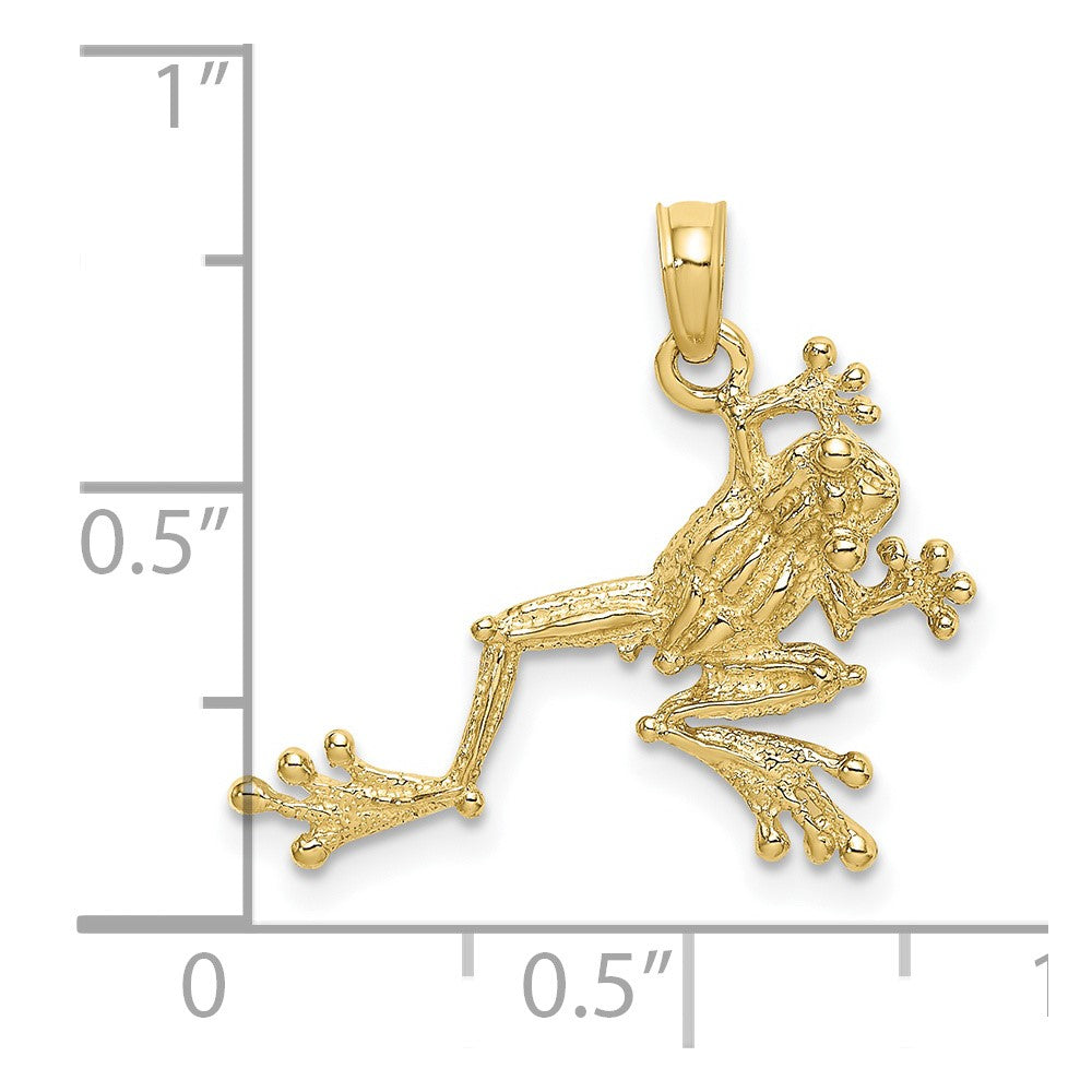 10K Gelbgold 10K 2-d Strukturiert Frosch Charm