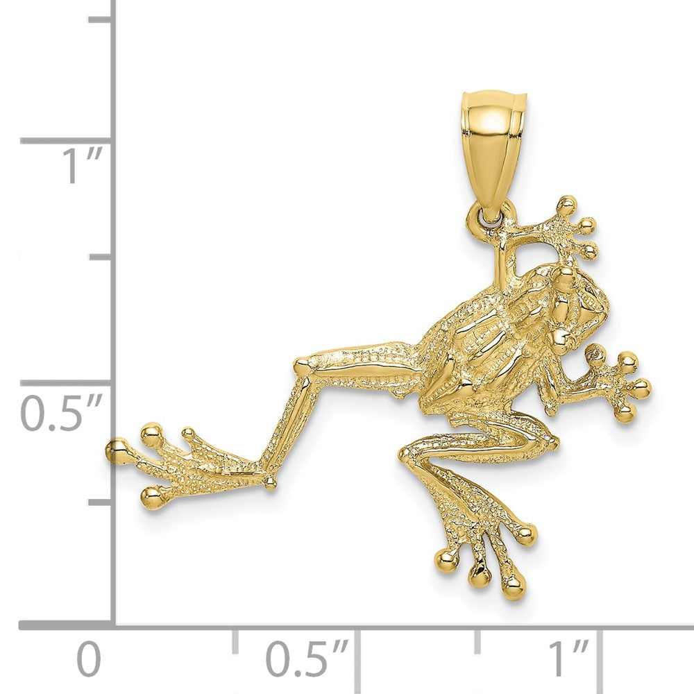 10K Gelbgold 10K 2-d Strukturiert Frosch Charm