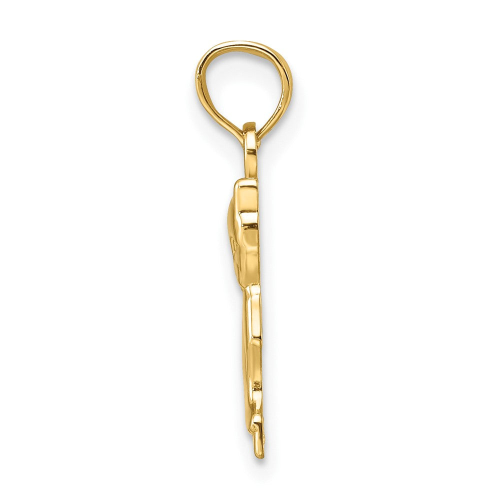 10K Gelbgold Mini Sitting Kitten Charm
