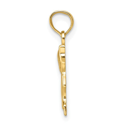 10K Gelbgold Mini Sitting Kitten Charm