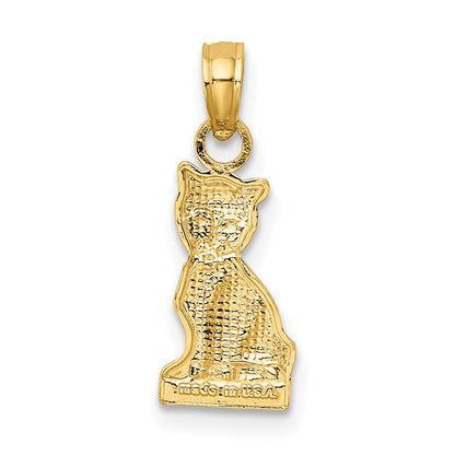 10K Gelbgold Mini Sitting Kitten Charm