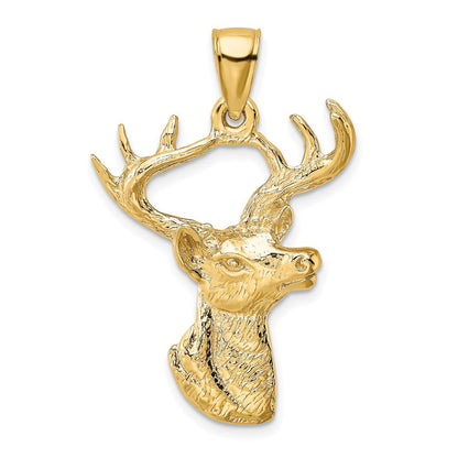 10K Gelbgold Hirsch Kopf Profile Charm