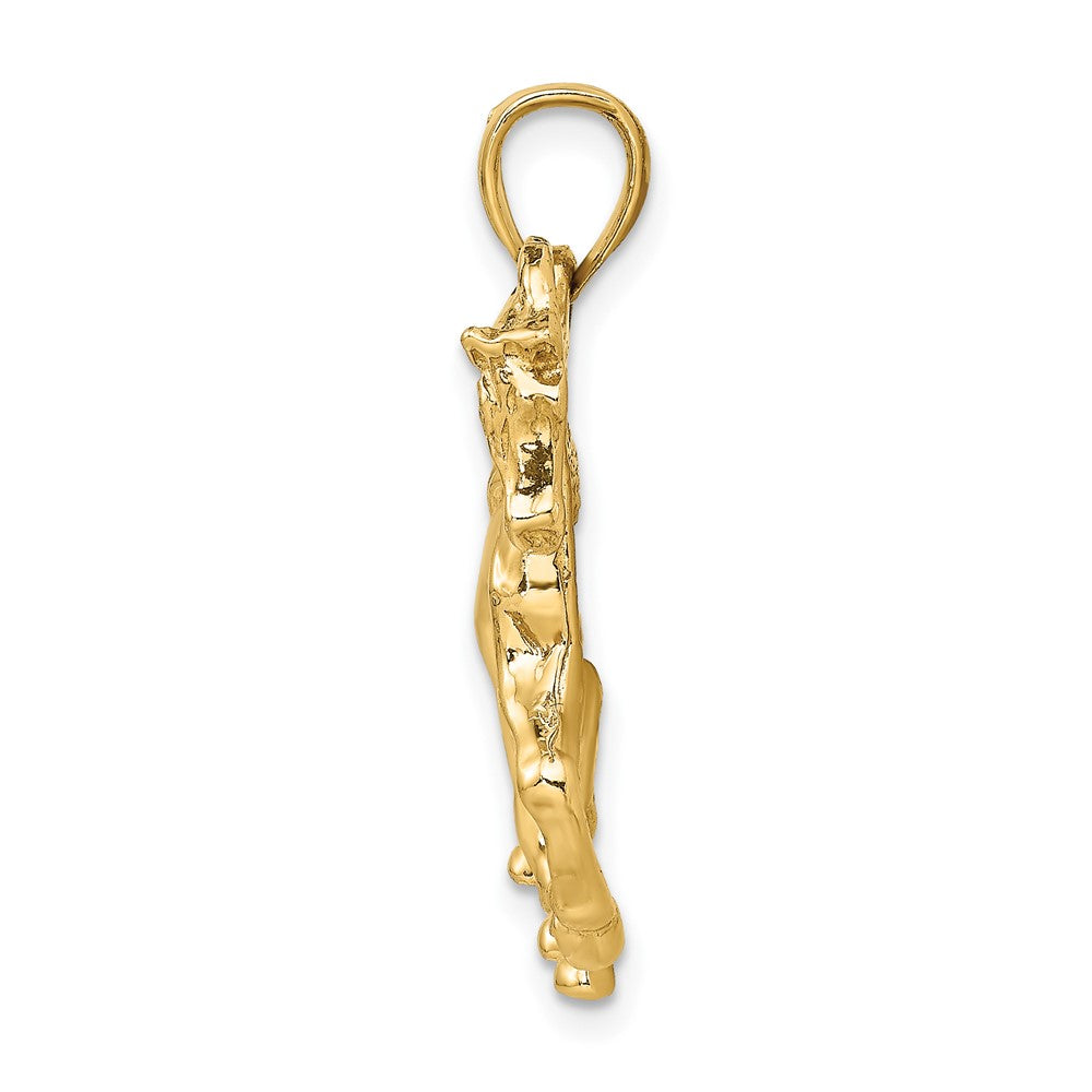 10K Gelbgold 10K 2-d Pferd Walking Charm