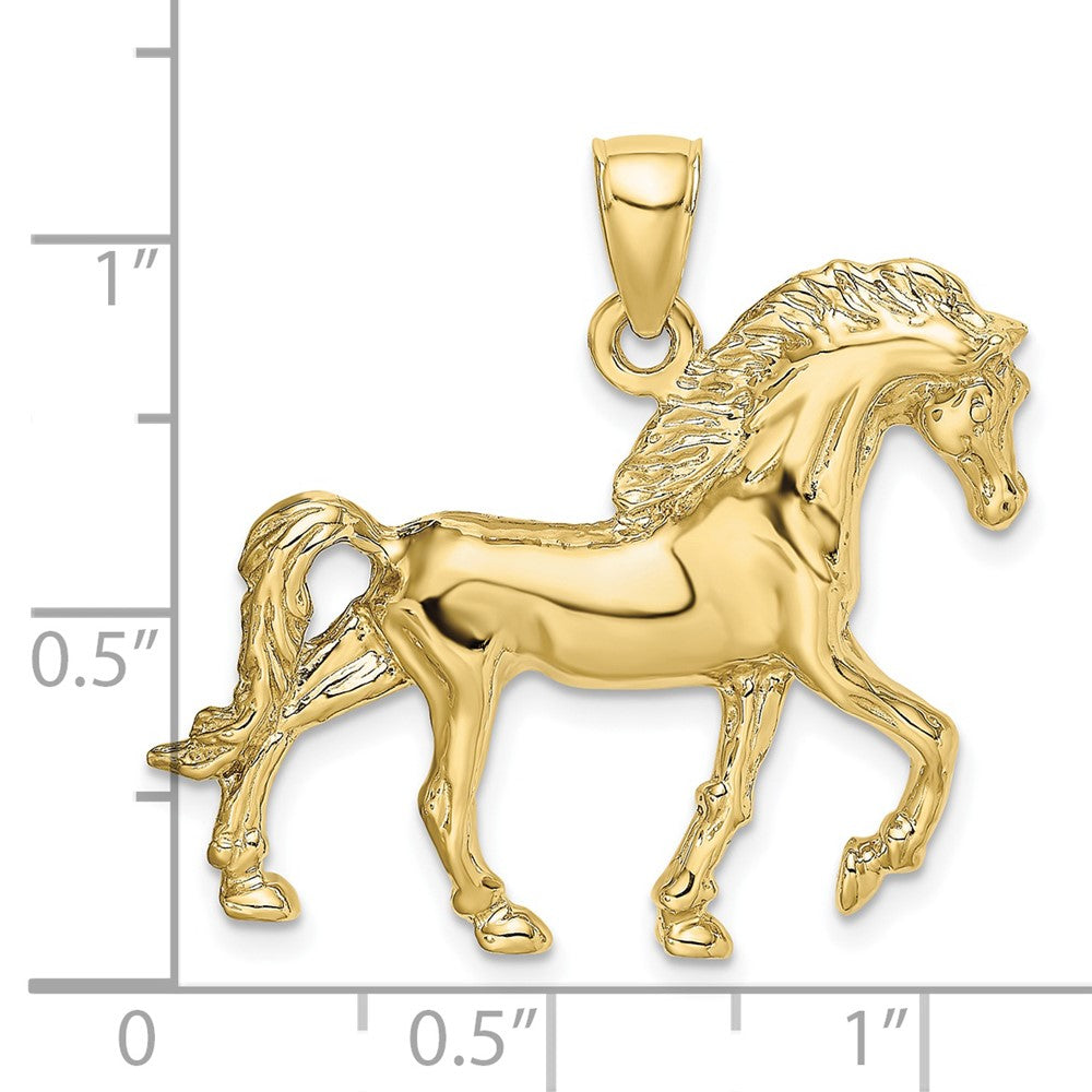 10K Gelbgold 10K 2-d Pferd Walking Charm