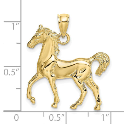 10K Gelbgold 10K 2-d Poliert Pferd Charm