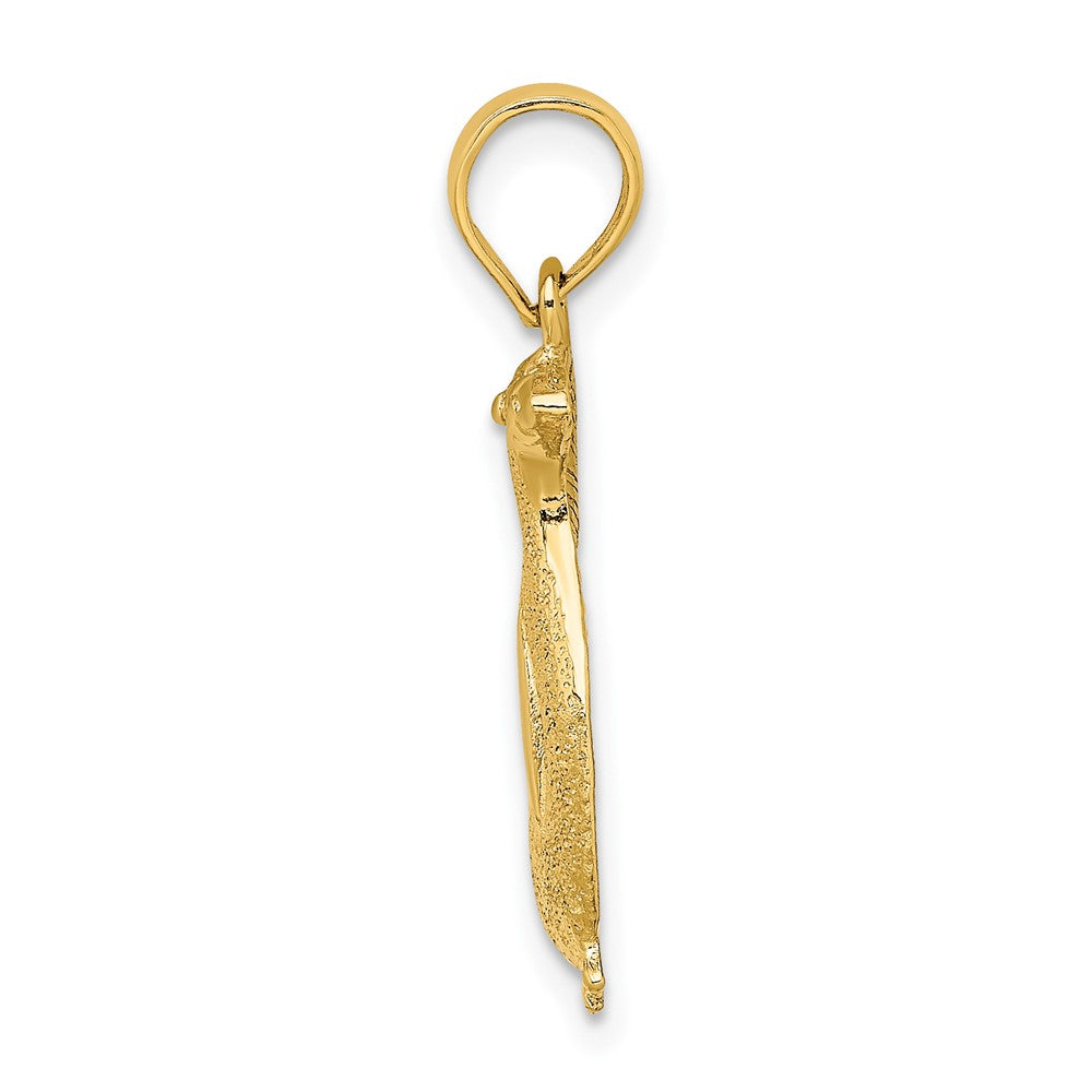 10K Gelbgold 10K 2-d Poliert und Graviert Pinguin Charm