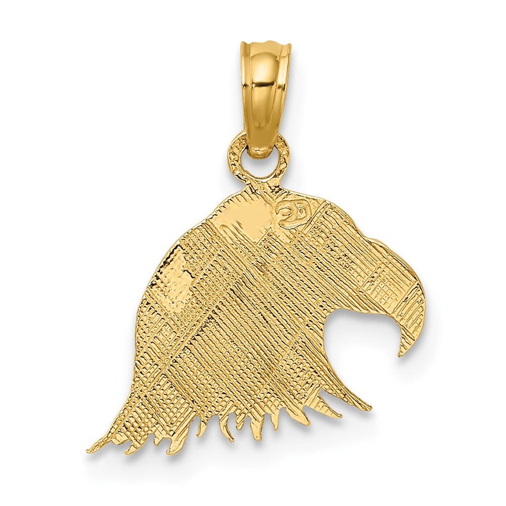 10K Gelbgold 10K Graviert Flach Adler Kopf Charm
