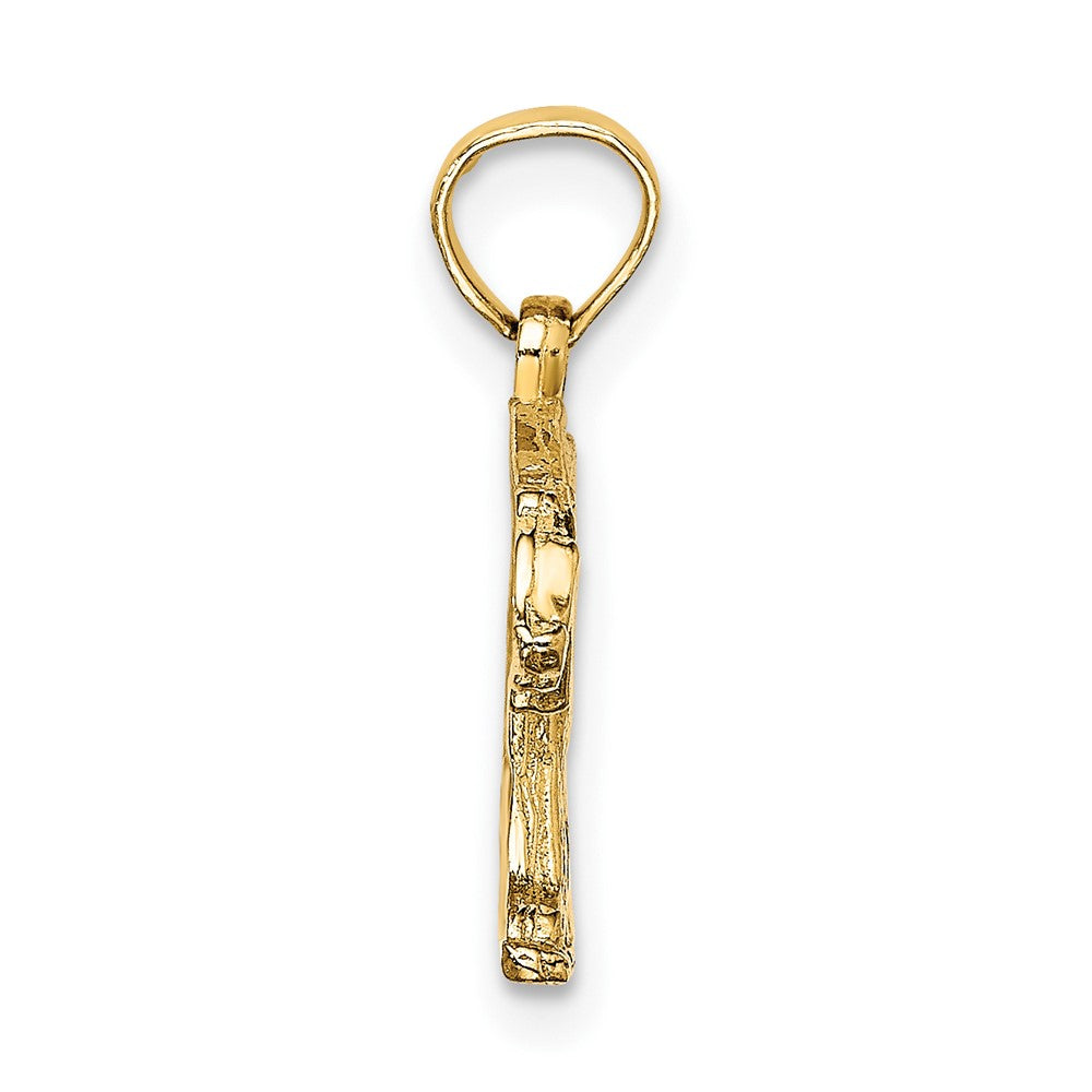 10K Gelbgold 10K Strukturiert Bär Charm