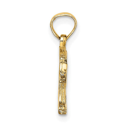 10K Gelbgold 10K Strukturiert Bär Charm