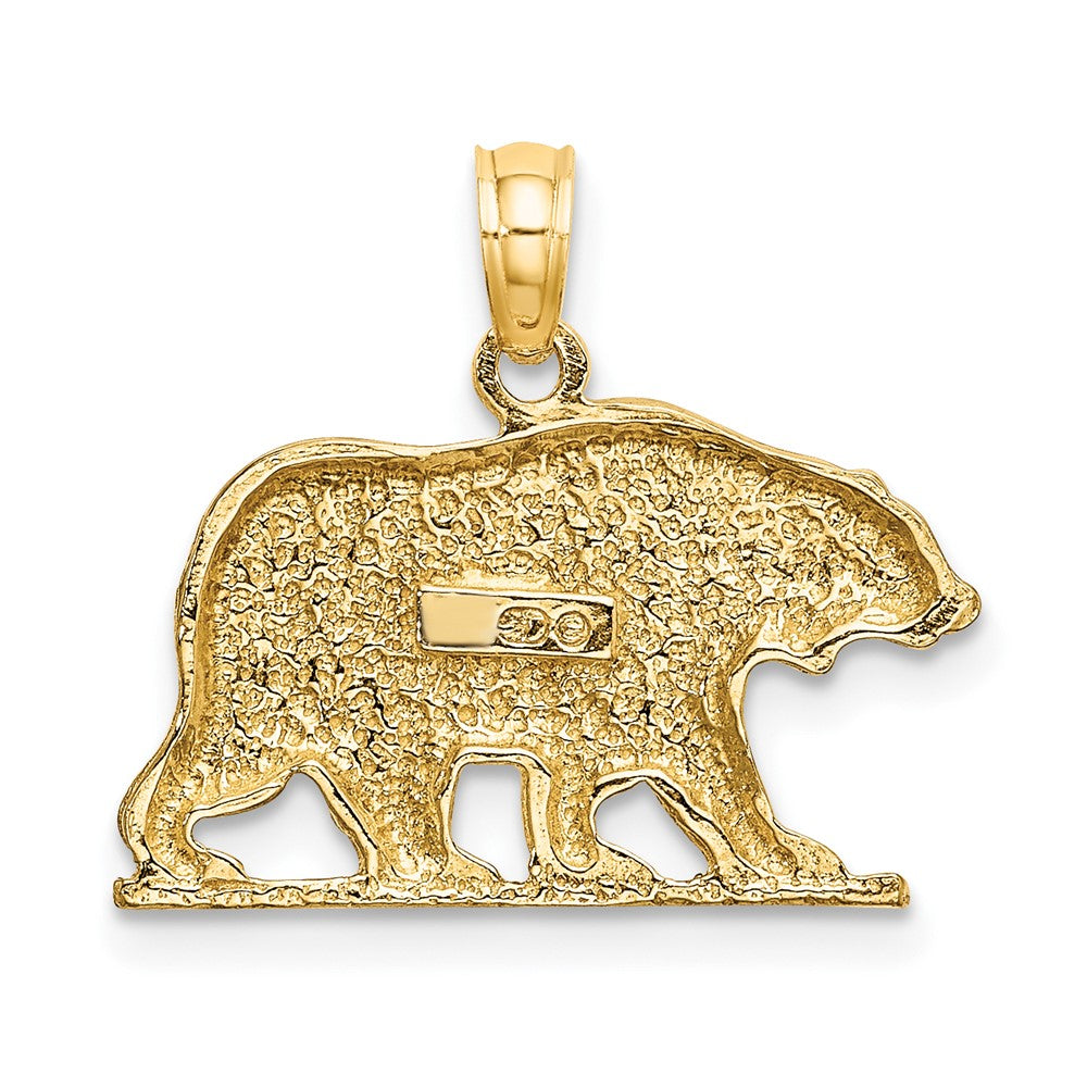 10K Gelbgold 10K Strukturiert Bär Charm