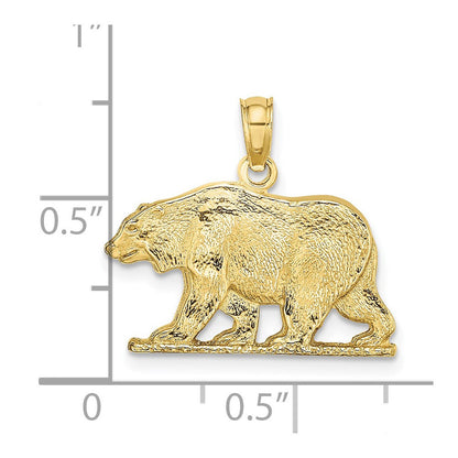 10K Gelbgold 10K Strukturiert Bär Charm