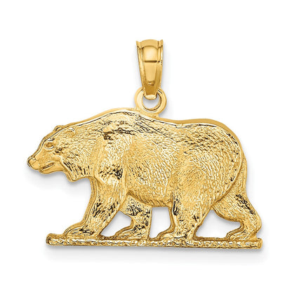 10K Gelbgold 10K Strukturiert Bär Charm