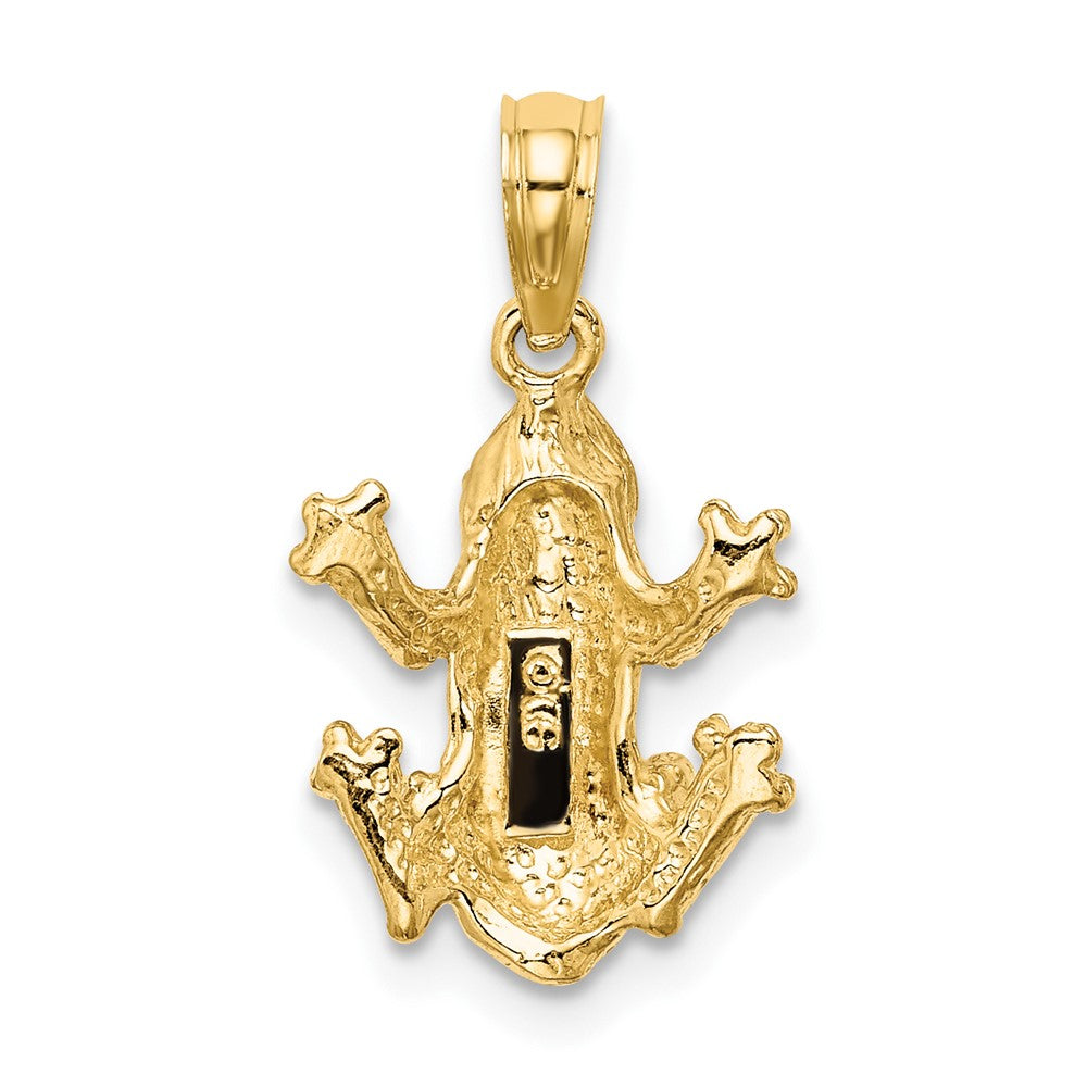 10K Gelbgold Strukturiert Oberteil View Frosch Charm