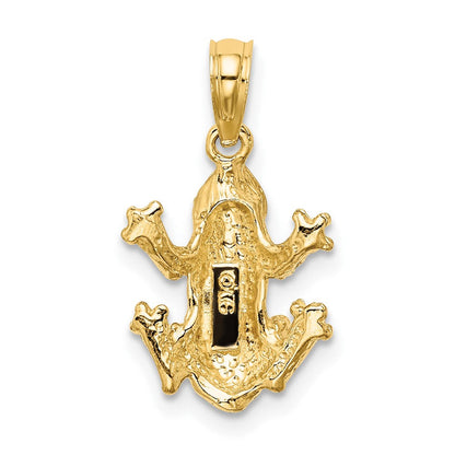 10K Gelbgold Strukturiert Oberteil View Frosch Charm
