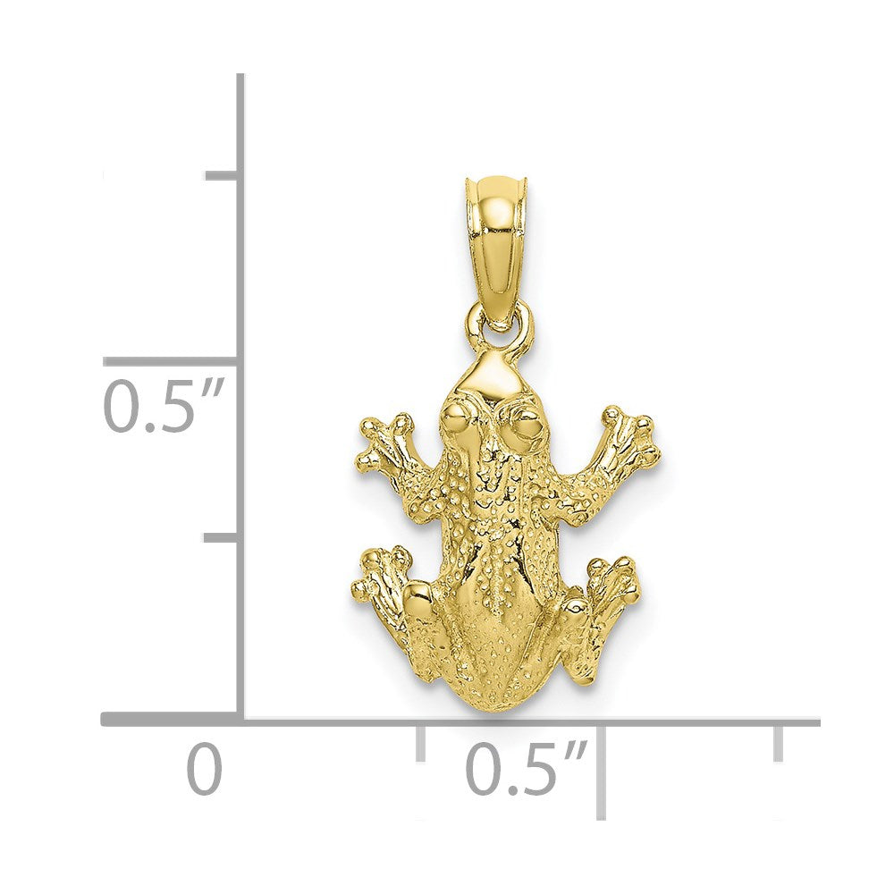 10K Gelbgold Strukturiert Oberteil View Frosch Charm