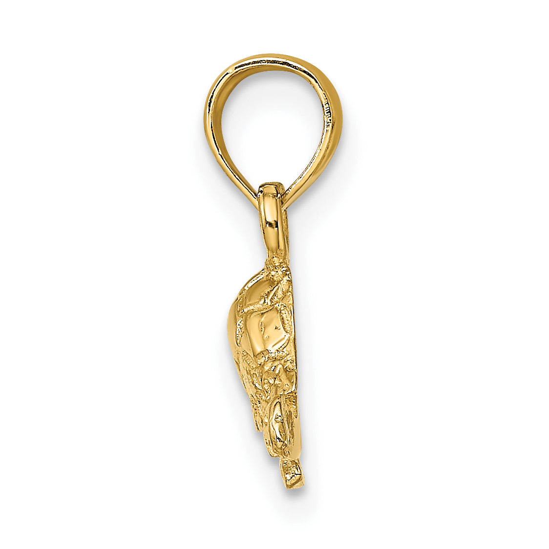 10K Gelbgold 10K Poliert und Graviert Mini Schildkröte Charm