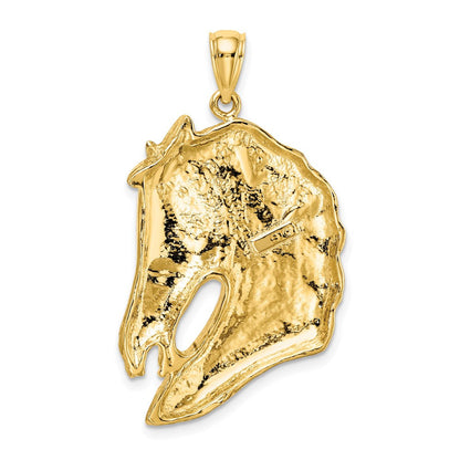 10K Gelbgold 10K Pferd Kopf mit Lang Mane Charm
