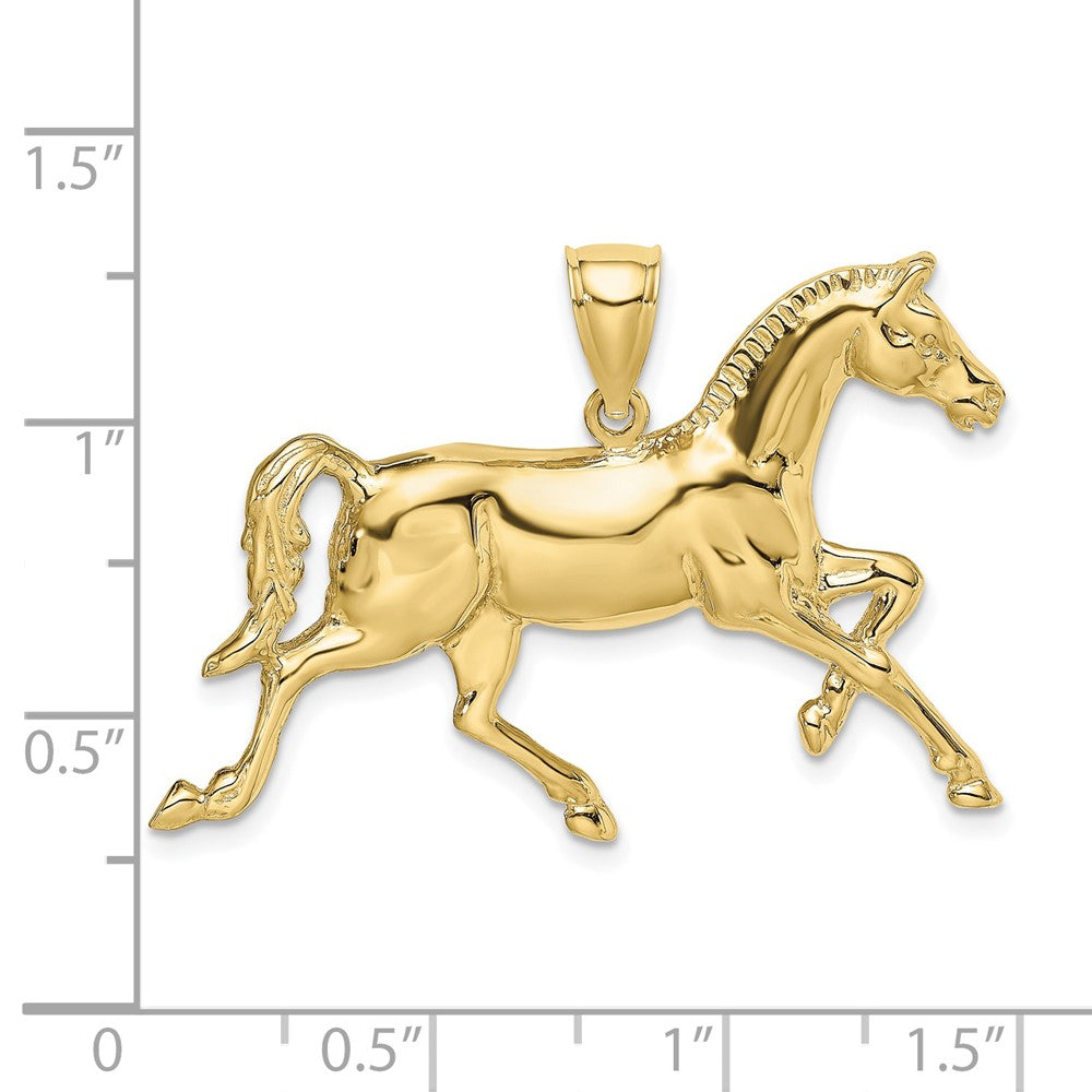 10K Gelbgold 10K 2-d Poliert Pferd Charm
