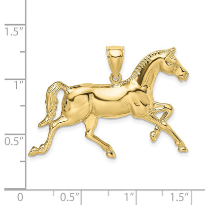 10K Gelbgold 10K 2-d Poliert Pferd Charm