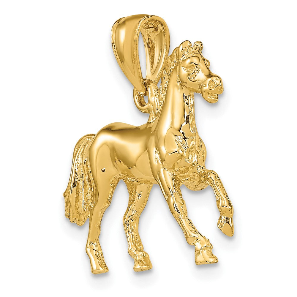 10K Gelbgold 10K 3-d Pferd Charm