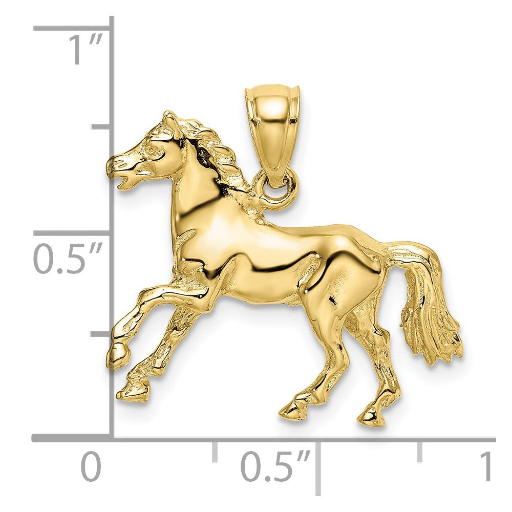 10K Gelbgold 10K 3-d Pferd Charm