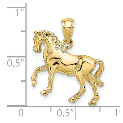 10K Gelbgold 10K 3-d Pferd Charm