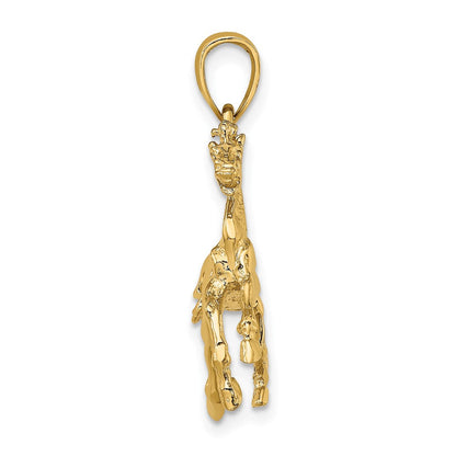 10K Gelbgold 10K 3-d Pferd Trotting Charm