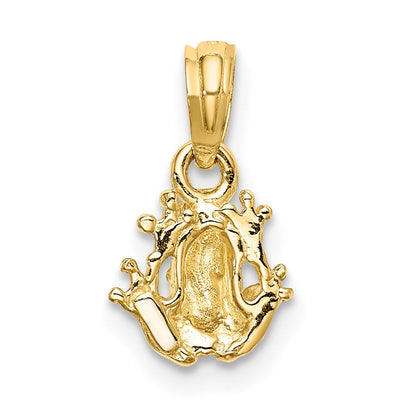 10K Gelbgold 10K Strukturiert Miniature Frosch Charm
