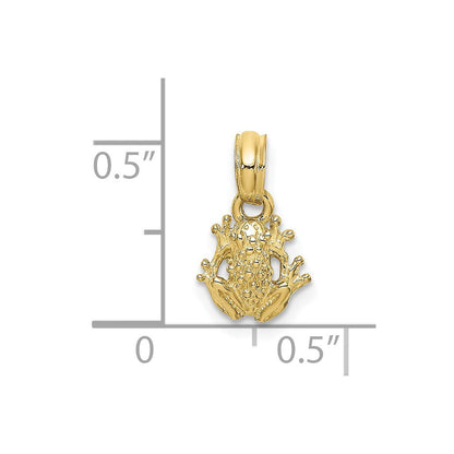 10K Gelbgold 10K Strukturiert Miniature Frosch Charm